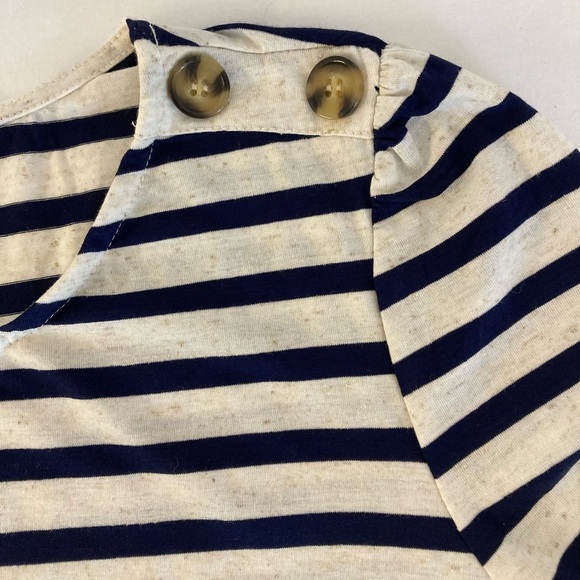 89th Madison Ruched Sleeve Top Blouse Navy Large NWT - Picture 4 of 8